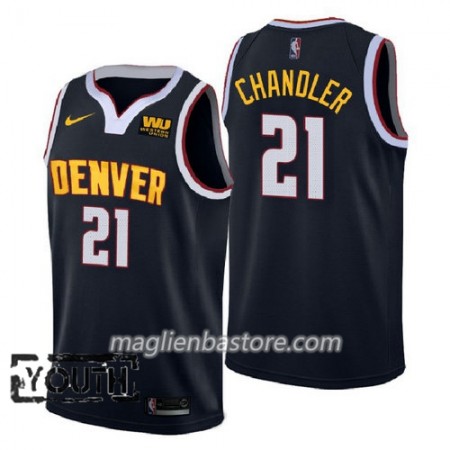 Maglia NBA Denver Nuggets Wilson Chandler 21 2018-2019 Nike Navy Swingman - Bambino